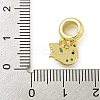 Rack Plating Brass Pave Black & Light Blue Cubic Zirconia Bird European Dangle Charms KK-Z067-54G-3