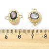 Brass Natural Black Lip Shell Epoxy Magnetic Clasps KK-G528-01G-01-3