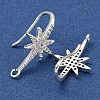Rack Plating Brass Pave Cubic Zirconia Earring Hooks KK-O143-21S-2