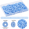 3 Strands Flat Round Handmade Polymer Clay Beads CLAY-SC0001-69D-2