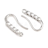Brass Rhinestone Earring Hooks KK-C261-01B-P-2