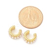 Brass Plastic Pearl Cuff Earrings EJEW-G420-01G-5