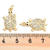 Brass Pave Clear Cubic Zirconia Pendants KK-U009-12B-G-3