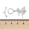 Brass Micro Pave Clear Cubic Zirconia Toggle Clasps KK-K391-23P-4