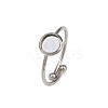 304 Stainless Steel Cuff Ring Components STAS-D372-03P-01-1