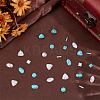 120Pcs 10 Styles Dyed Synthetic Turquoise Cabochons TURQ-PH0001-18-4
