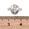 Brass Micro Pave Clear Cubic Zirconia Magnetic Clasps KK-P291-03P-3