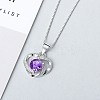 Anti-Tarnish Rhodium Plated 925 Sterling Silver Pendants ZIRC-BB50406-C-1