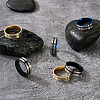 6Pcs 3 Colors Stainless Steel Plain Band Rings RJEW-CF0001-02-6