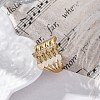 Brass Micro Pave Clear Cubic Zirconia Cuff Finger Rings RJEW-G337-34G-1