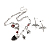 Halloween Tibetan Style Alloy Pendant Necklaces & Dangle Stud Earring Sets LS-SJEW-P006-01AS-2
