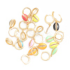 Brass Micro Pave Clear Cubic Zirconia Huggie Hoop Earrings EJEW-L234-68-1