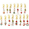 15Pcs 15 Styles Christmas Alloy Enamel Pendant Decorations HJEW-JM02205-S-1