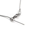 Adjustable Slider 201 Stainless Steel Round Snake Chain Necklaces NJEW-K270-01P-01-4