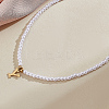 Imitation Pearl with Stainless Steel Pendants Necklaces NJEW-LP0001-51Y-G-3