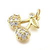 Brass Micro Pave Cubic Zirconia Pendants KK-F896-03B-G-2
