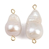 Natural Freshwater Pearl Keshi Pearl Teardrop Connector Charms STAS-D378-13G-1