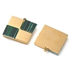 Synthetic Malachite Square Charms STAS-Q345-25G-2