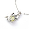 Luminous Alloy Locket Pendant Necklaces NJEW-F284-06B-4