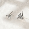 Brass Micro Pave Clear Cubic Zirconia Stud Earrings EJEW-R016-26P-11-3