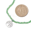 Stainless Steel Pendant Electroplate Glass Faceted Rondelle Beaded Necklaces NJEW-JN05530-3