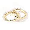 Natural Rose Quartz Beaded Hoop Earrings for Women EJEW-C003-03L-RS-2