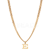 1Pc 304 Stainless Steel Letter Pendant Necklaces NJEW-LP0001-33E-G-1