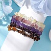 12 Constellation Natural Mixed Gemstone Chip Beaded Stretch Bracelets Sets for Women Men BJEW-JB10264-11-4