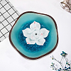 1Pc Lotus Porcelain Incense Burners Holder AJEW-DJ0002-27-7