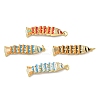 Brass Micro Pave Clear Cubic Zirconia Pendants KK-B155-19G-1