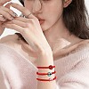 Synthetic Goldstone Donut Braided Bead Bracelet BJEW-SW00047-06-5