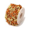 Handmade Synthetic Coral Faceted Round Beaded Chains CHC-F021-01G-08-3