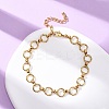 304 Stainless Steel Ring Link Chain Anklets AJEW-A057-02G-1