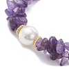 Natural Amethyst Chip Beaded Bracelets for Women BJEW-JB12306-01-3