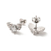 Rack Plating Brass Pave Clear Cubic Zirconia Butterfly Stud Earrings EJEW-F301-27-3