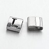 Tarnish Resistant Letter Style 201 Stainless Steel Square Slide Charms STAS-L132-23-1