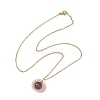 Natural Amethyst & Green Aventurine & Rose Quartz & Lapis Lazuli & Carnelian Copper Wire Wrapped Flower Pendant 304 Stainless Steel Cable Chain Necklaces for Women NJEW-JN05616-5