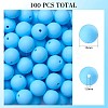 100Pcs Silicone Beads Round Rubber Bead 15MM Loose Spacer Beads for DIY Supplies Jewelry Keychain Making JX447A-1