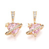 Brass Micro Pave Cubic Zirconia Charms KK-N275-12E-G-1