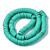 Flat Round Handmade Polymer Clay Beads CLAY-R067-10mm-34-2