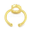 Rack Plating Brass Open Cuff Rings for Women RJEW-F162-01G-C-3