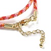 Polyester Cord Braided Necklace Makings MAK-L043-03G-29-3