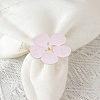 2Pcs 2 Colors Flower Alloy Enamel Napkin Rings AJEW-LP0002-68B-3