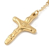 PVD Vacuum Plating 201 Stainless Steel Rosary Bead Necklaces NJEW-L427-22G-7