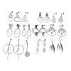 Mixed Style 304 Stainless Steel Dangle Earrings EJEW-I254-02P-2