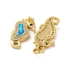 Brass Micro Pave Cubic Zirconia with Synthetic Opal Pendants KK-D096-06D-G-2