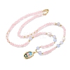 Natural Rose Quartz Pendant Necklaces for Women NJEW-G165-01D-G-1
