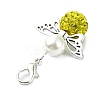 5Pcs 5 Colors Polymer Clay & Glass Pearl & Alloy Angel Pendant Decoration HJEW-JM02633-5