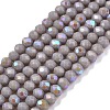 Electroplate Opaque Solid Color Glass Beads Strands EGLA-A044-P1mm-L10-1