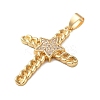 Brass Micro Pave Clear Cubic Zirconia Pendants KK-A212-06C-G-2
